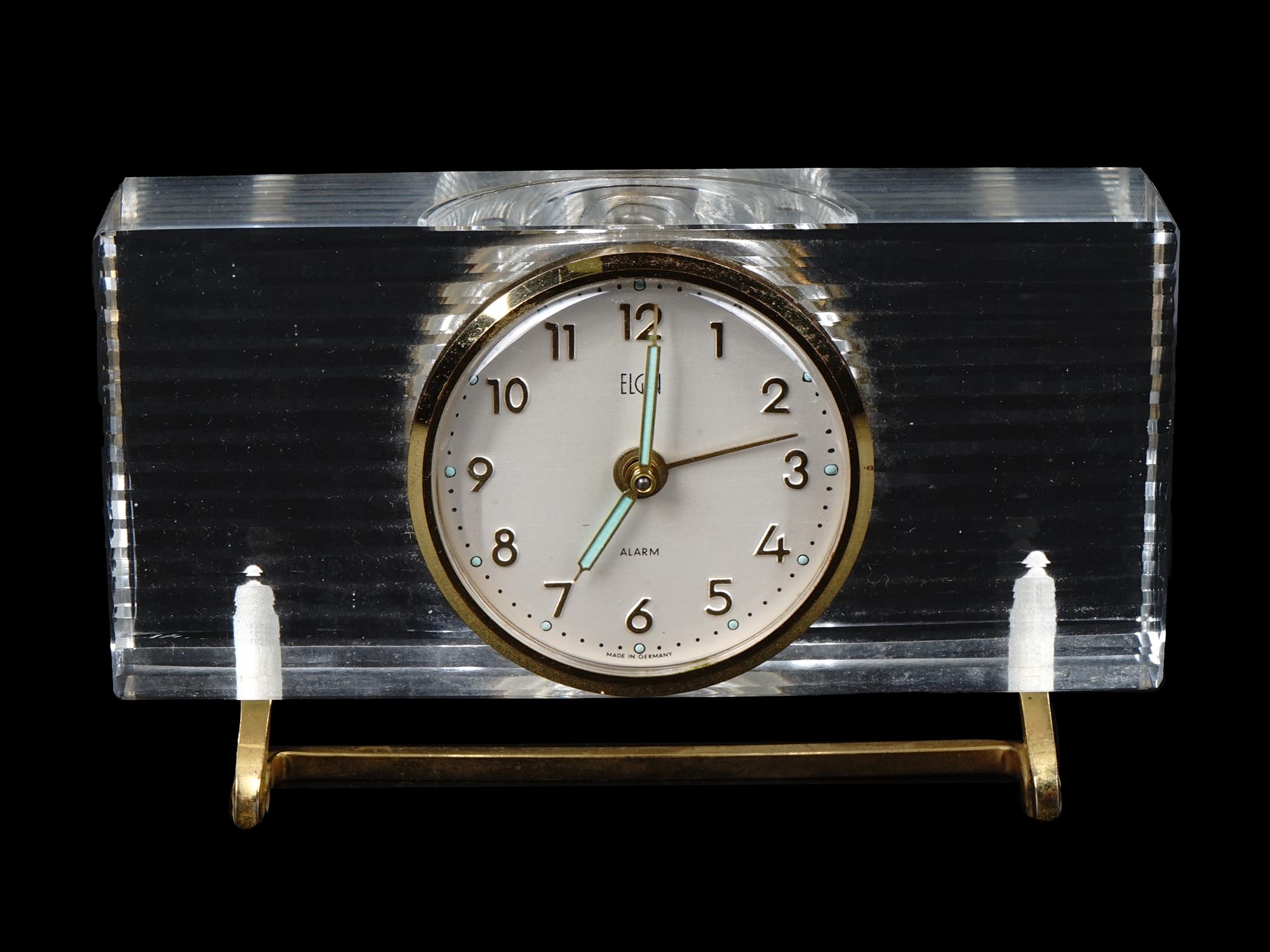 LATE ART DECO STYLE GERMAN ELGIN ALARM DESK CLOCK PIC-1